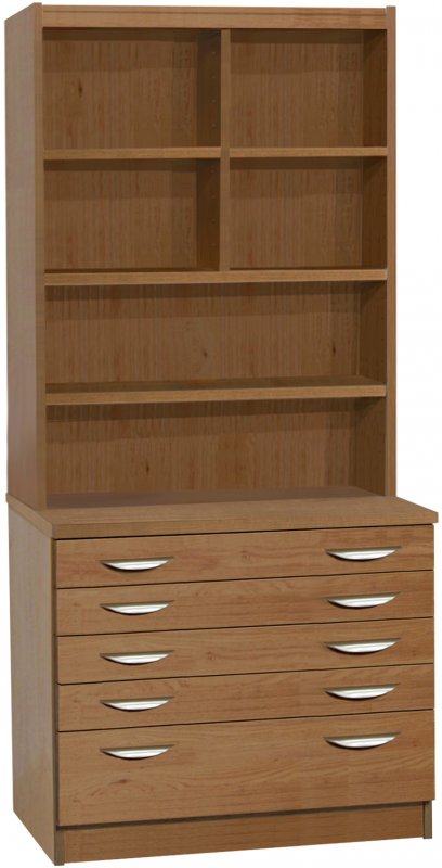 A2 Plan Chest With Deep Lower Drawer And Hutch English Oak 1