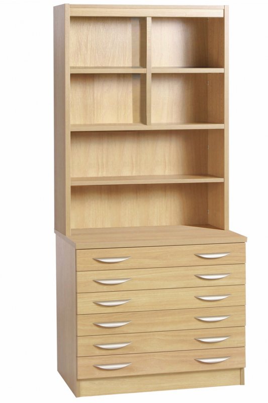 A2 Plan Chest With Hutch Classic Oak 1
