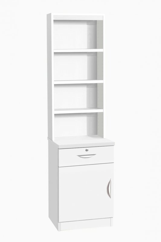 Cupboard Drawer Unit With Hutch White 1