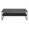 ACANTHUS COFFEE TABLE OBLONG- BLACK MARBLE TOP BLACK GLASS SHELF 2