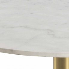 WEB EXCLUSIVE ARCADE COFFEE TABLE- MARBLE TOP BRUSHED BRASS BASE
