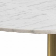 ARCADE DINING TABLE- MARBLE TOP BRUSHED BRASS BASE