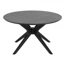 ASPIRE COFFEE TABLE- OAK BLACK STAINED ROUND