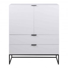 AUDREY HIGHBOARD- WHITE WITH BLACK LEGS 20354