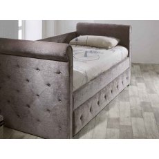 WEB EXCLUSIVE LOPSHILL FABRIC DAY BED & TRUNDLE BEDSTEAD 90CM MINK
