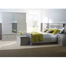 ANNECY COTTON PAINTED TOP DOUBLE WARDROBE WITH DRAWERS KD