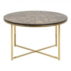 ADMIRE COFFEE TABLE BROWN MARBLE PRINT