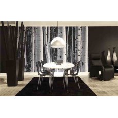 AVAIL DINING TABLE WHITE LACQUERED CHROME LEGS