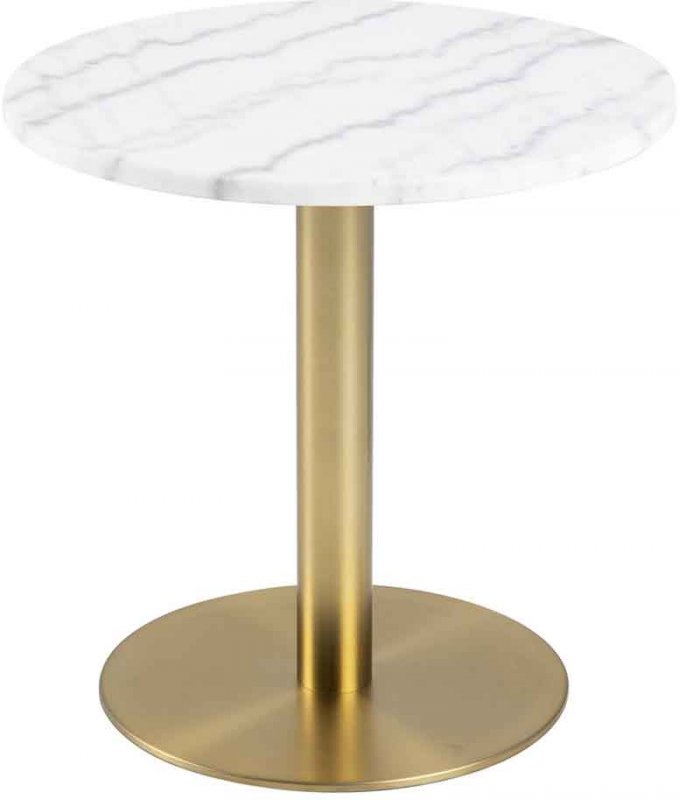 ARCADE LAMP TABLE- MARBLE TOP BRUSHED BRASS BASE 1