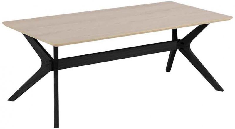 ASPIRE COFFEE TABLE- OAK TOP BLACK STAINED LEGS OBLONG 1