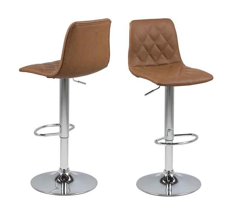 ASHMORE BARSTOOL- LEATHER LOOK LIGHT BROWN 1