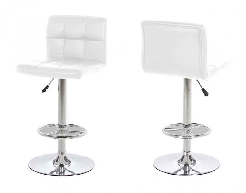 AZTEC BAR STOOL- LEATHER LOOK WHITE 1