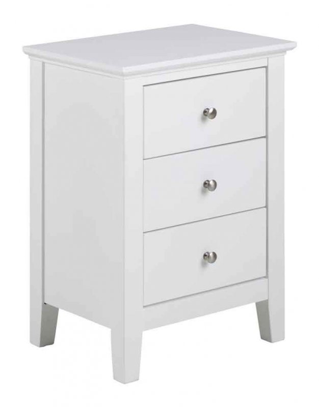 AVERY BEDSIDE TABLE 3 DRAWS- WHITE 1