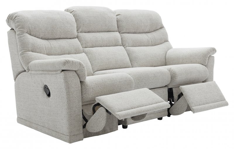 Malvern 3 seater 3 cushion recliner fabric