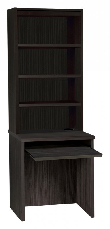 Small Desk With Slide-Out Keyboard Shelf And Hutch Black Havana 1