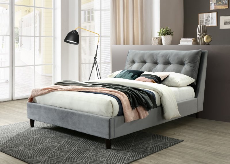 Megan bed 150cm grey 1