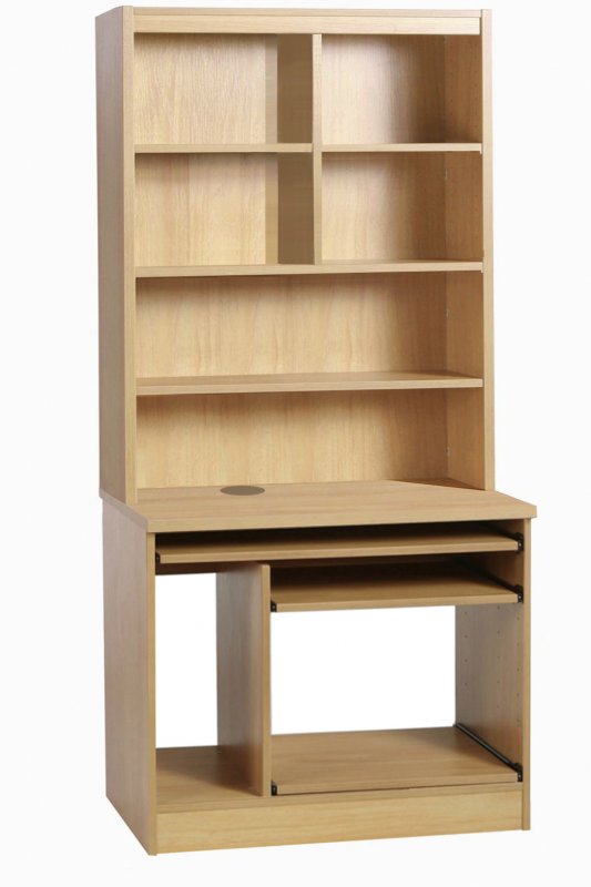 Computer Workstation With Hutch Classic Oak 1