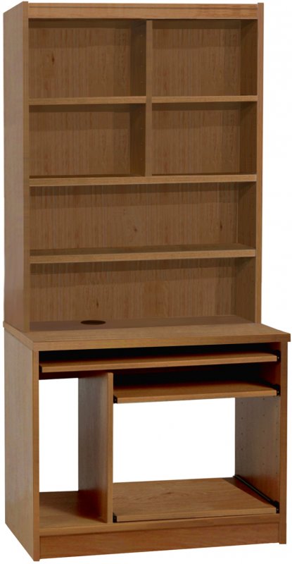 Computer Workstation With Hutch English Oak 1