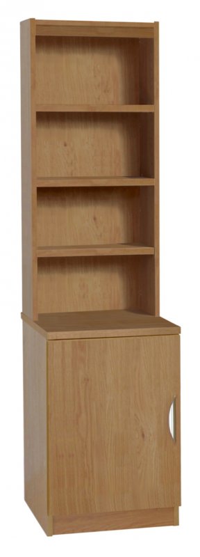 Desk Height Cupboard 480mm Wide With Hutch English Oak 1