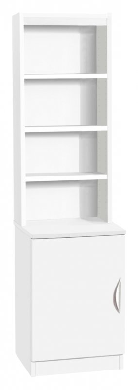 Desk Height Cupboard 480mm Wide With Hutch White 1