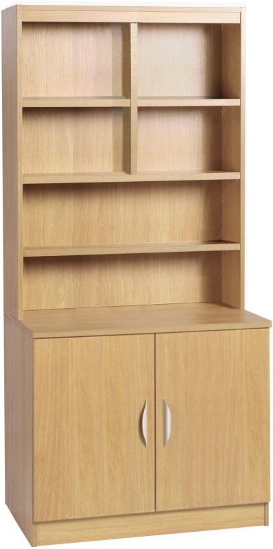 Desk Height Cupboard 850mm With Hutch CLassic Oak 1