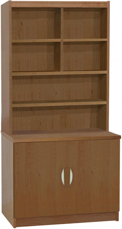 Desk Height Cupboard 850mm With Hutch English Oak 1