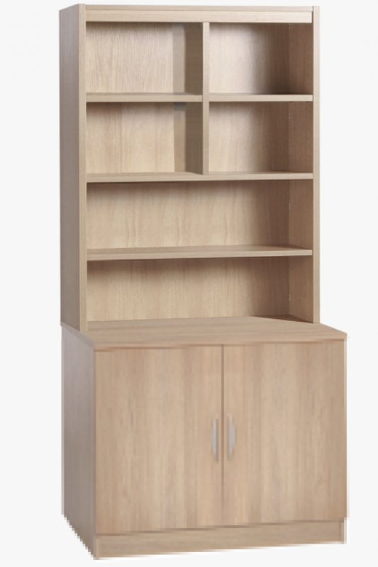Desk Height Cupboard 850mm With Hutch Sandstone 1