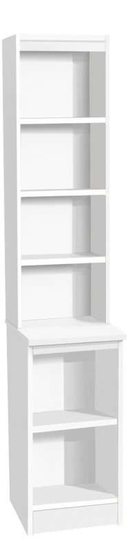 Desk Height Storage Unit 300mm Wide With Hutch White 1