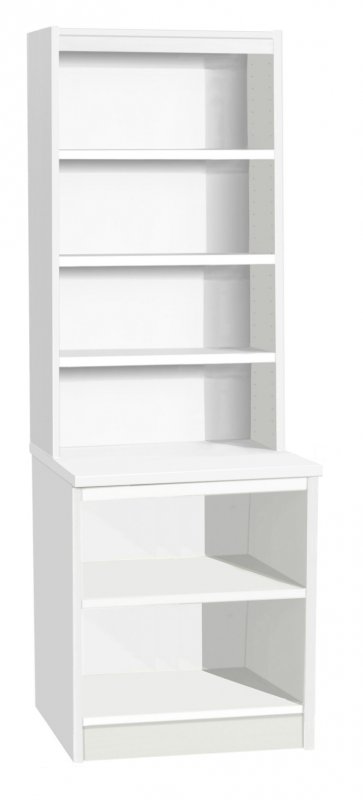 Desk Height Storage Unit 600mm Wide With Hutch White 1