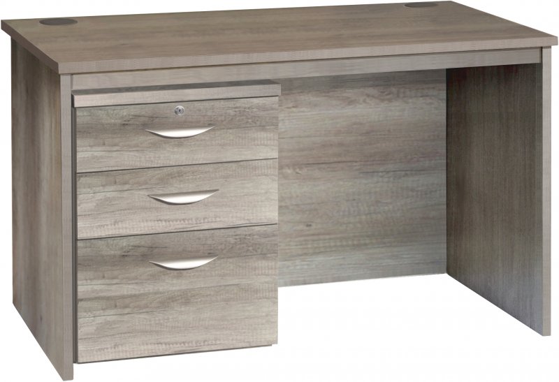 Freestanding Home Office Desk With Drawers/Filing Cabinet Grey Nebraska 1