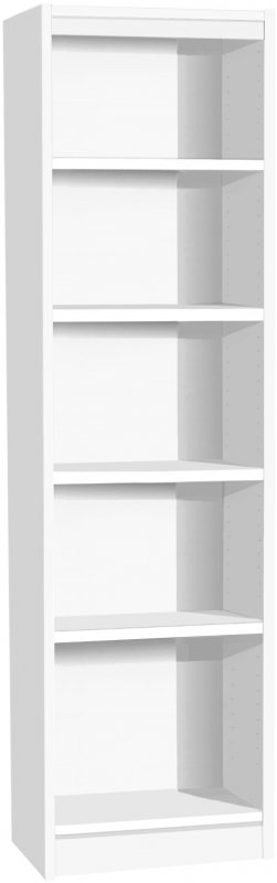 Tall Bookcase 480mm Wide White 1