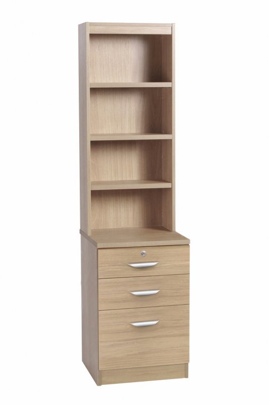 3 Drawer Combination Unit With Hutch Sandstone 1
