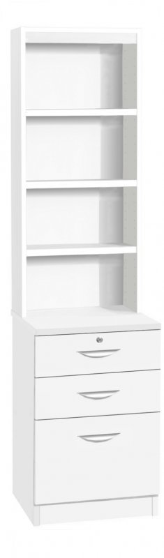 3 Drawer Combination Unit With Hutch White 1