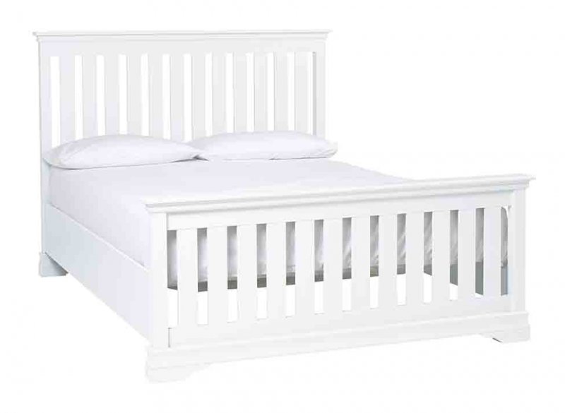 high foot end bed white