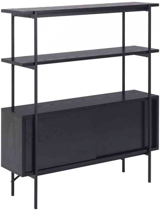 Adventure wall unit 1 shelf and cabinet ash black melamine 1