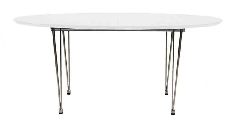 AVAIL DINING TABLE WHITE LACQUERED CHROME LEGS 1