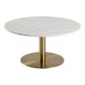 ARCADE COFFEE TABLE- MARBLE TOP BRUSHED BRASS BASE