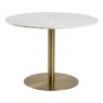 WEB EXCLUSIVE ARCADE DINING TABLE- MARBLE TOP BRUSHED BRASS BASE