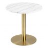 ARCADE LAMP TABLE- MARBLE TOP BRUSHED BRASS BASE