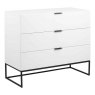 AUDREY CHEST OF 3 DRAWS- WHITE WITH BLACK LEGS 20359