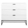 AUDREY CHEST OF 3 DRAWS- WHITE WITH BLACK LEGS 20359