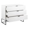 AUDREY CHEST OF 3 DRAWS- WHITE WITH BLACK LEGS 20359 3