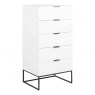 AUDREY CHEST OF 5 DRAWS- WHITE WITH BLACK LEGS 20358 1