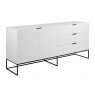 AUDREY SIDEBOARD 2 DOORS- WHITE WITH BLACK LEGS 20355