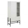 AURA GLASS CABINET- WHITE WITH BLACK BASE