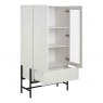 AURA GLASS CABINET- WHITE WITH BLACK BASE 3