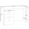 Freestanding Home Office Desk With Drawers/Filing Cabinet Black Havana 3