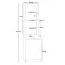 Desk Height Cupboard 480mm Wide With Hutch White 3