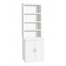 Desk Height Cupboard 600mm Wide With Hutch White 1