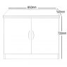 Desk Height Cupboard 850mm Wide White 3